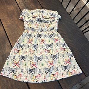 Strapless Butterfly Bow Tie in the Back Dress